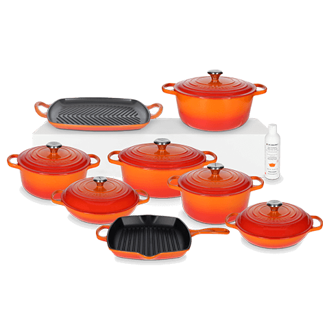 Le Creuset 8-teiliges Gusseisen Profi-Set